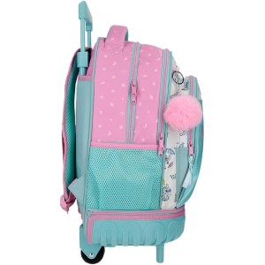 Mochila Stitch Little Destruction Mochila Compact 2 Ruedas Turquesa Verde 32x45x21cm.