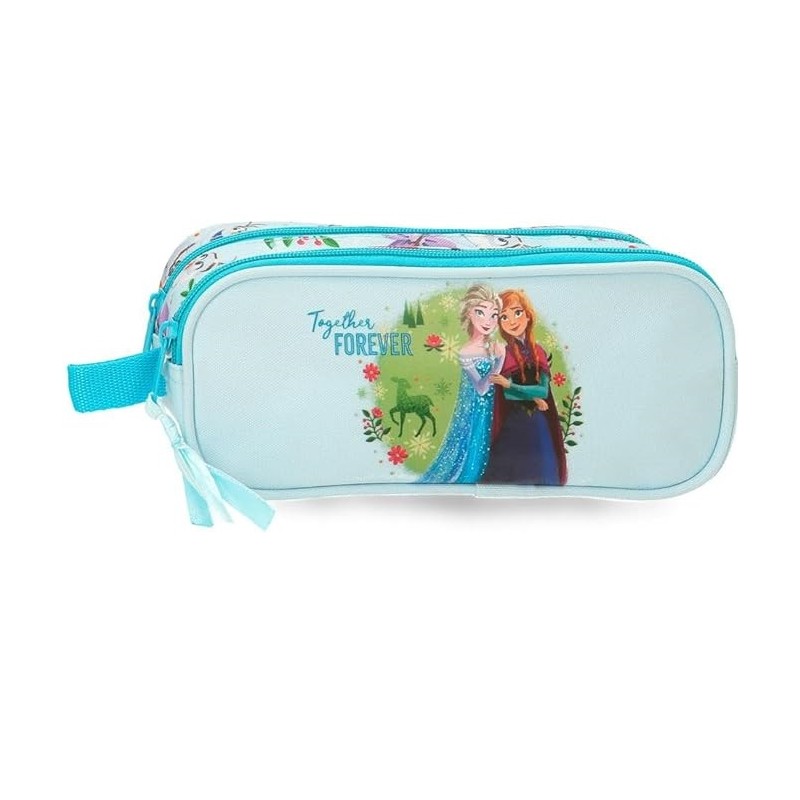 Estuche Doble Azul Claro Joumma Disney Frozen Forever 23x9x7 cm Poliéster