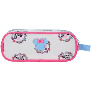 Estuche Doble Azul Claro Joumma Disney Minnie Flowers 23x9x7 cm Poliéster