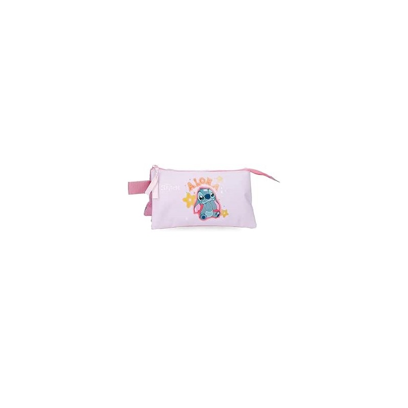 Estuche Triple Malva Joumma Disney Stitch You & Me 22x12x5 cm Poliéster
