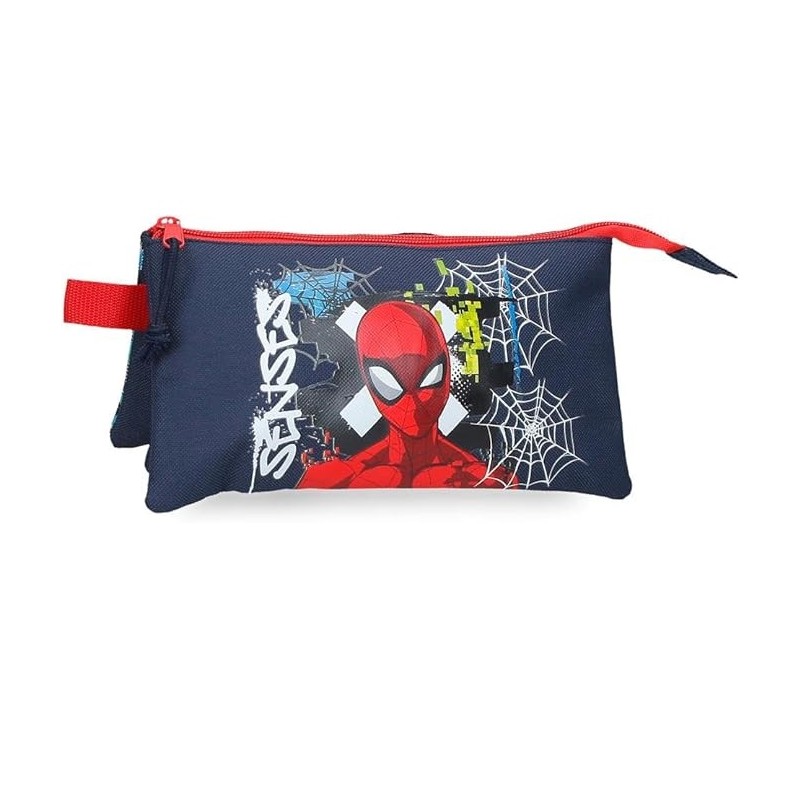 Estuche Triple Marino Joumma Marvel Grafity of Spiderman 22x12x5 cm Poliéster