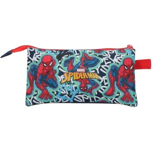 Estuche Triple Marino Joumma Marvel Grafity of Spiderman 22x12x5 cm Poliéster