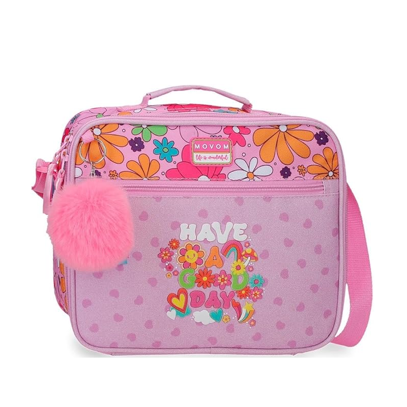 Bandolera Porta Alimentos térmica Malva Movom Good Day 25x21x11 cm Poliéster