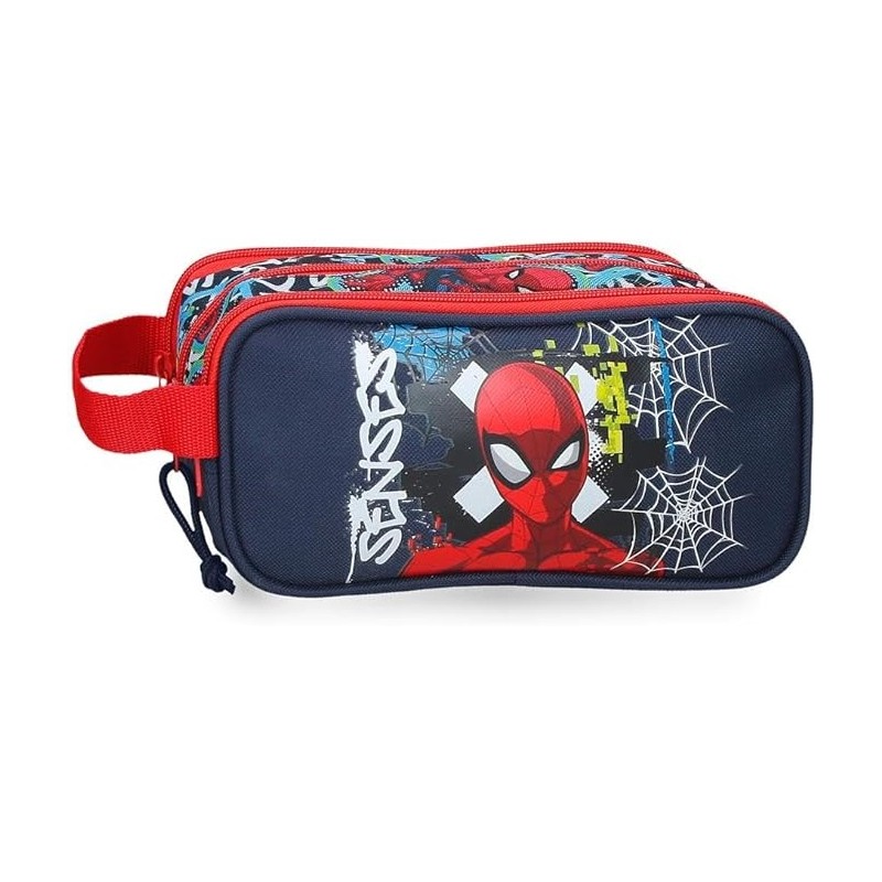 Estuche Triple Marino Joumma Marvel Grafity of Spiderman 22x10x9 cm Poliéster