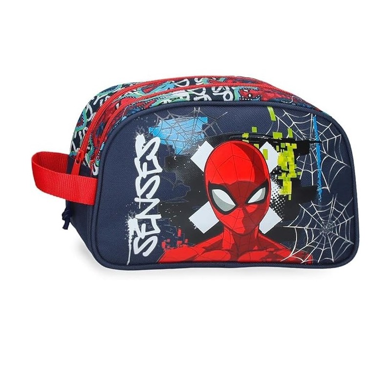 Neceser Dos Compartimentos Adaptable Marino Joumma Marvel Grafity of Spiderman 26x16x12 cm Poliéster 4,99L