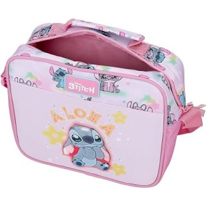 Neceser Adaptable con Bandolera Malva Joumma Disney Stitch You & Me 23x20x9 cm Poliéster