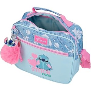 Neceser Adaptable con Bandolera Azul Joumma Disney Stitch Hearts 23x20x9 cms Poliéster