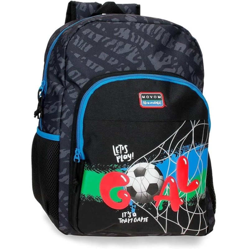 Mochila Escolar Negro Movom Offside 30x40x13 cm Poliéster 15,6L