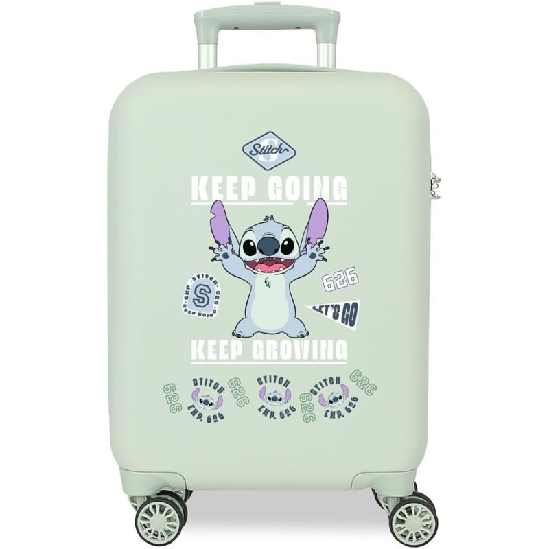 Maleta de Cabina Verde Joumma Disney Stitch Keep Going 33x50x20 cms Rígido 2,35 kgs Cierre de combinación Lateral ABS 2,35 kgs 3