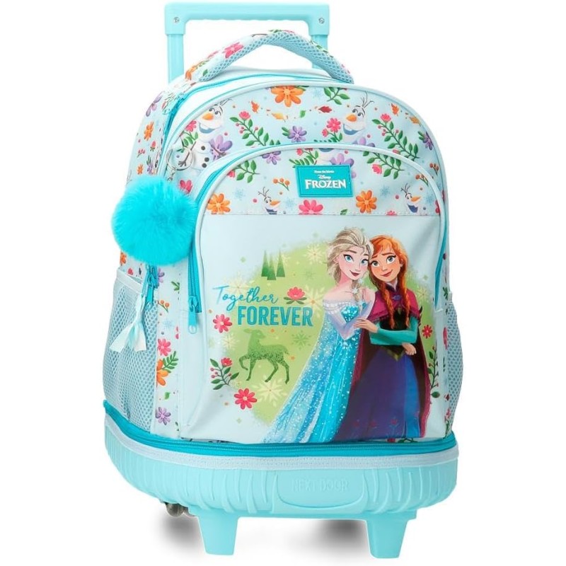 Mochila Compact 2 Ruedas Azul Claro Joumma Disney Frozen Forever 32x45x21 cm Poliéster