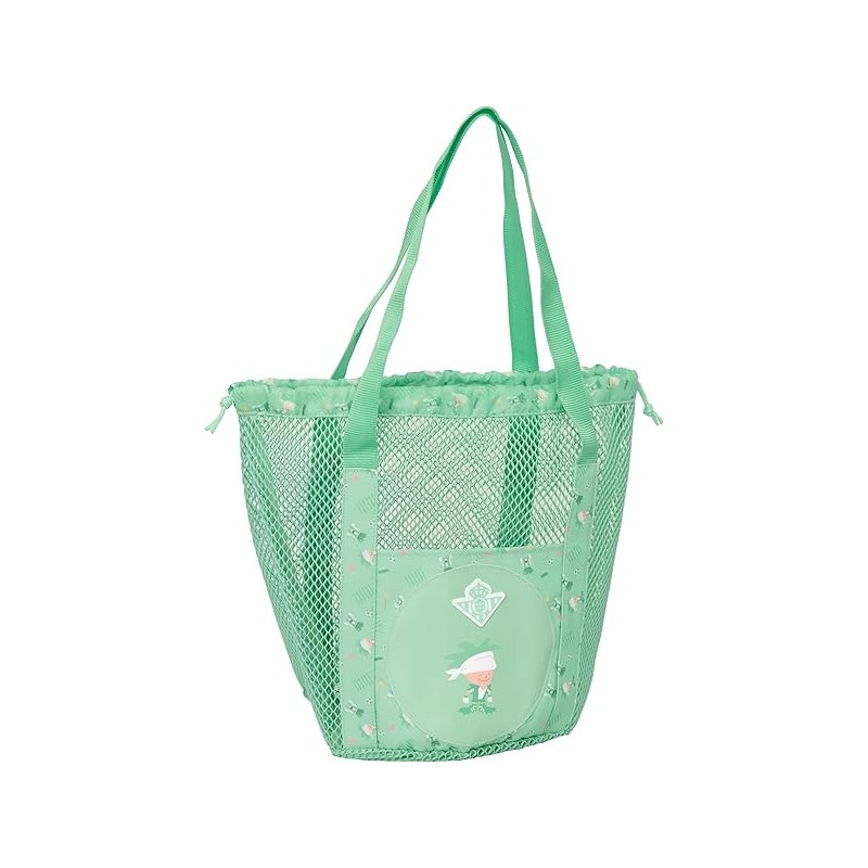 Bolsa de Playa, REAL BETIS – Mochila, Ideal para Niños de Diferentes Edades, Cómoda y Versátil, Calidad y Resistencia, 28x28x34 