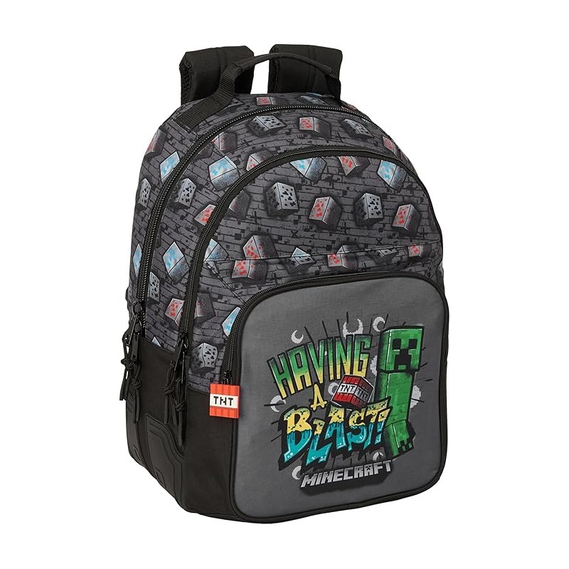 Mochila Escolar Infantil, MINECRAFT GRAFFITI – Ideal para Niños de Diferentes Edades, Cómoda y Versátil, Calidad y Resistencia, 