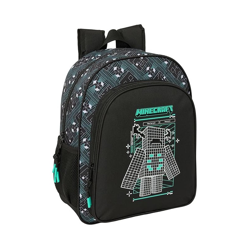 Mochila Escolar Niño, MINECRAFT SCREEN – Mochila Infantil, Adaptable a Carro, Ideal para Niños en Edad Escolar, Cómoda y Versáti