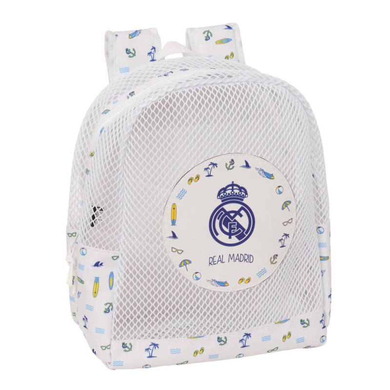 Mochila REAL MADRID - Infantil de Playa, Anti Arena, con Asas, Fácil Limpieza, Ideal para Niños de Diferentes Edades, Cómoda y V