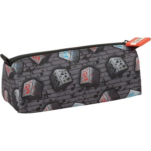Portatodo con Cremallera y Compartimiento, Minecraft Graffiti – Estuche Infantil, Estuche Niño, Ideal para Niños en Edad Escolar