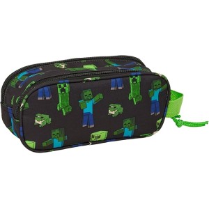 Portatodo Doble 3D, MINECRAFT – Estuche Infantil, Estuche Niño, Ideal para Niños en Edad Escolar, Cómodo y Versátil, Calidad y R