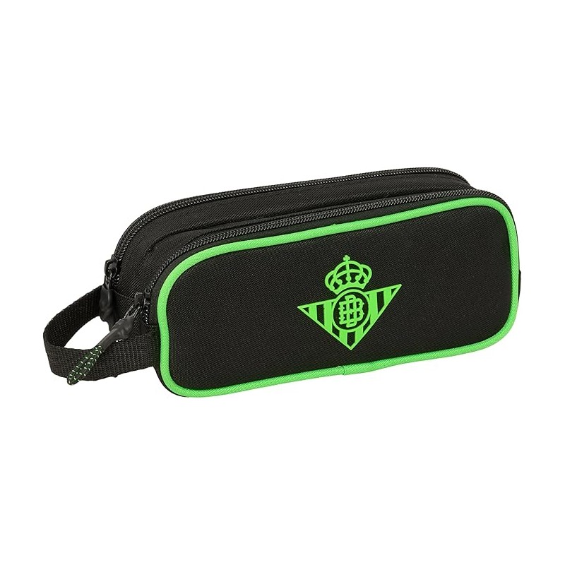 Portatodo Doble Niño,REAL BETIS BALOMPIÉ - Estuche Infantil, Estuche Niño, Ideal para Niños en Edad Escolar, Cómodo y Versátil, 