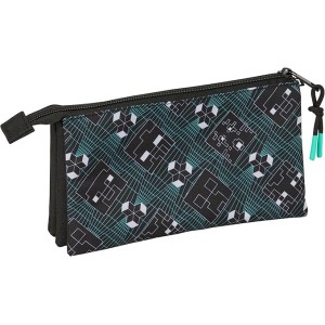 Portatodo Triple,MINECRAFT SCREEN - Estuche Infantil, Estuche Niño, Ideal para Niños en Edad Escolar, Cómodo y Versátil, Calidad