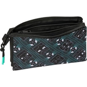 Portatodo Triple,MINECRAFT SCREEN - Estuche Infantil, Estuche Niño, Ideal para Niños en Edad Escolar, Cómodo y Versátil, Calidad