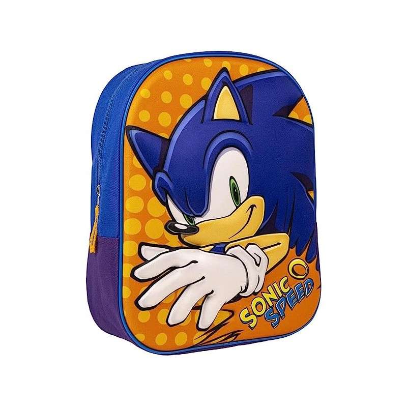 Mochila 3D Sonic 31x25x10cm.