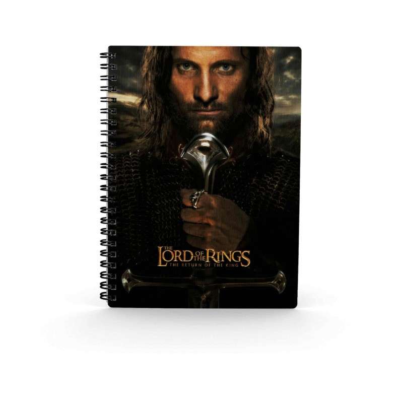 Libreta efecto 3d sd toys el señor de los anillos aragorn