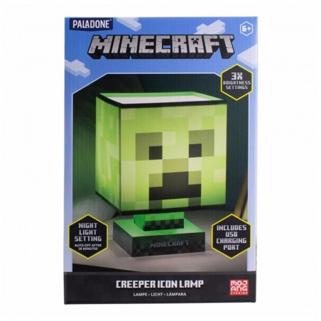 Lampara paladone con cargador usb minecraft creeper