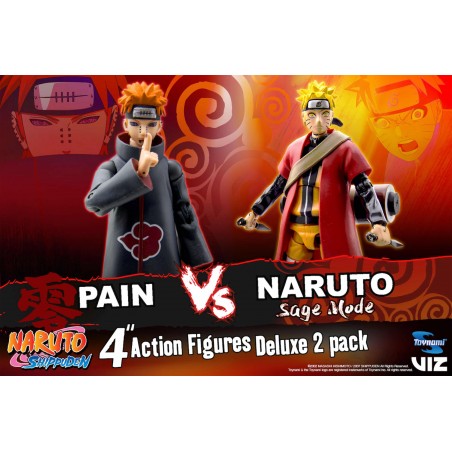 Pack 2 figuras toynami naruto naruto sage mode vs pain exclusiva