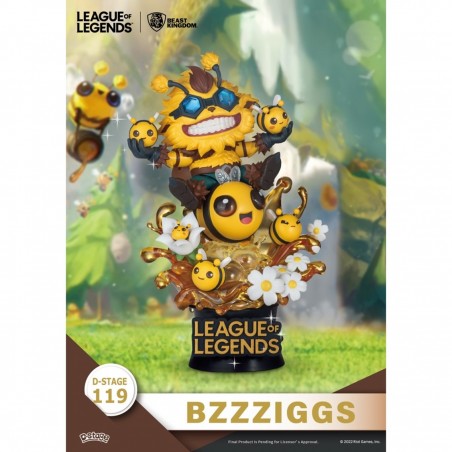 Set de 2 figuras beast kingdom dstage league of legends beemo y bzzziggs