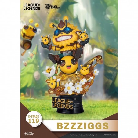 Set de 2 figuras beast kingdom dstage league of legends beemo y bzzziggs