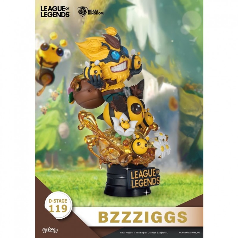 Set de 2 figuras beast kingdom dstage league of legends beemo y bzzziggs