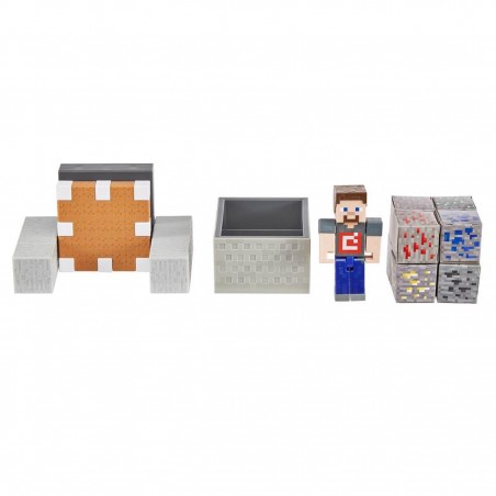 Figura mattel minecraft vagoneta explosiva lanza y choca