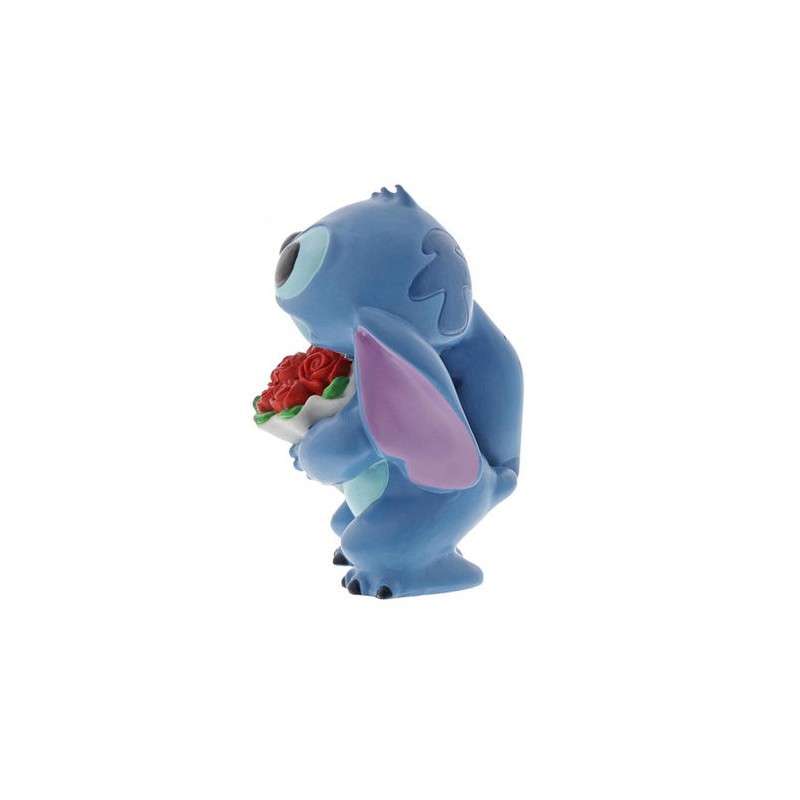 Figura enesco disney lilo & stitch stitch con ramo de rosas