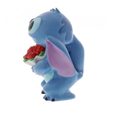 Figura enesco disney lilo & stitch stitch con ramo de rosas