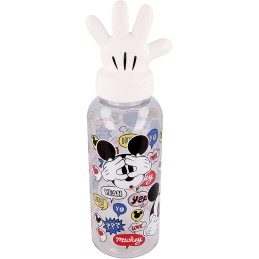 Botella Reutlizable De PlÃ¡stico Mickey Disney Con TapÃ³n De Figurita 3d 560Ml