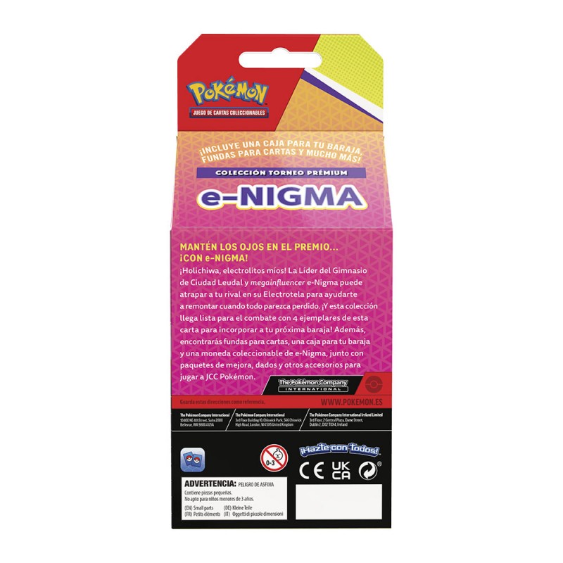 Juego de cartas pokemon tcg colección torneo premium e - nigma español