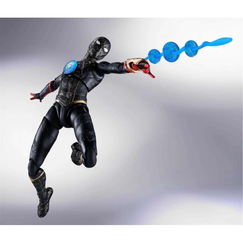 Figura tamashii nations marvel spider - man no way home spider - man traje negro & dorado sh figuarts