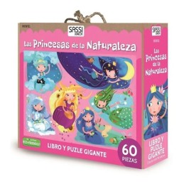 Las Princesas De La Naturaleza Puzle Gigante 60 Piezas y Libro