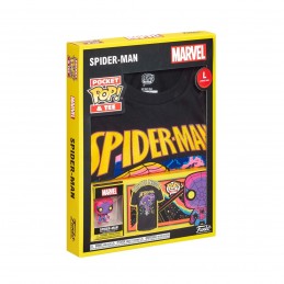 Pop & tee marvel spiderman black light funko + camiseta talla l
