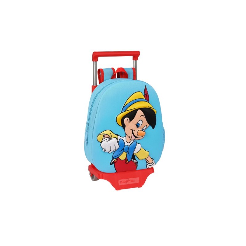 Mochila Con Carro 3D Pinocchio Disney 27x10x32cm