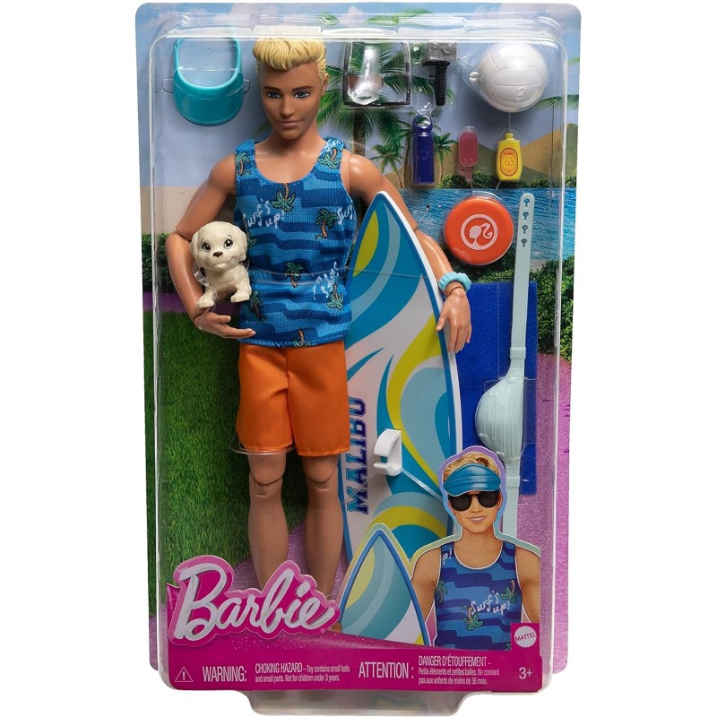 Muñeco barbie mattel ken tabla de surf