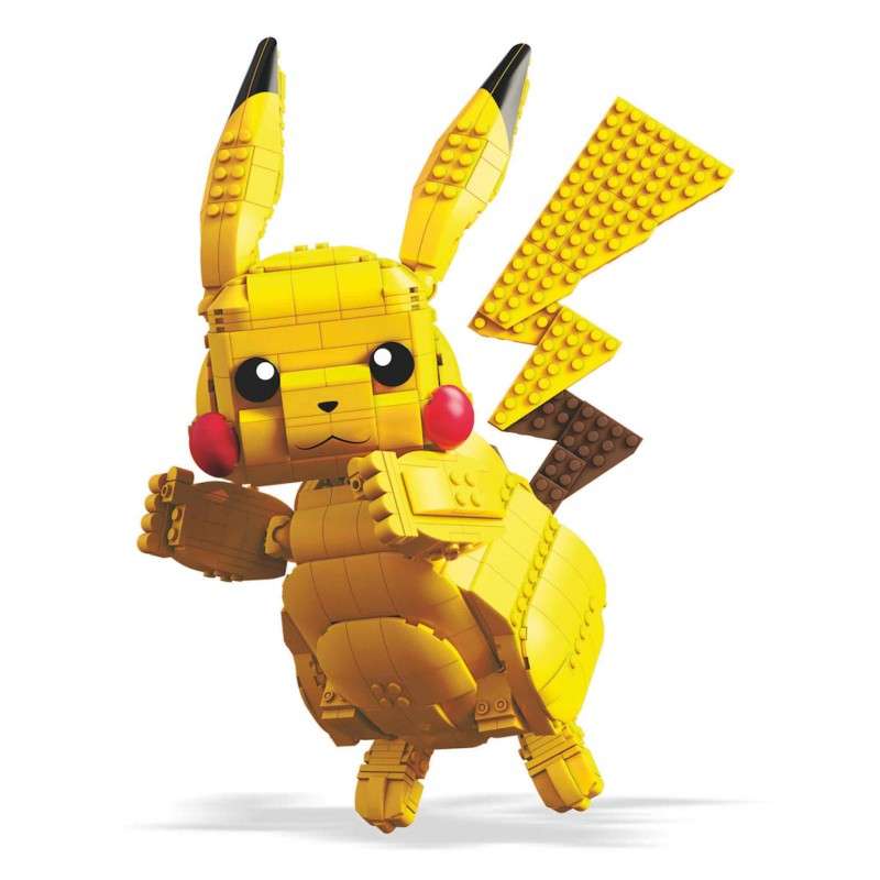 Figura mattel mega construx build pokemon jumbo pikachu 825 pcs