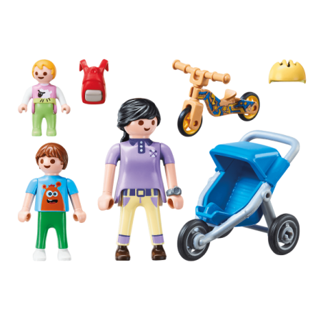 Playmobil ciudad mama con niños