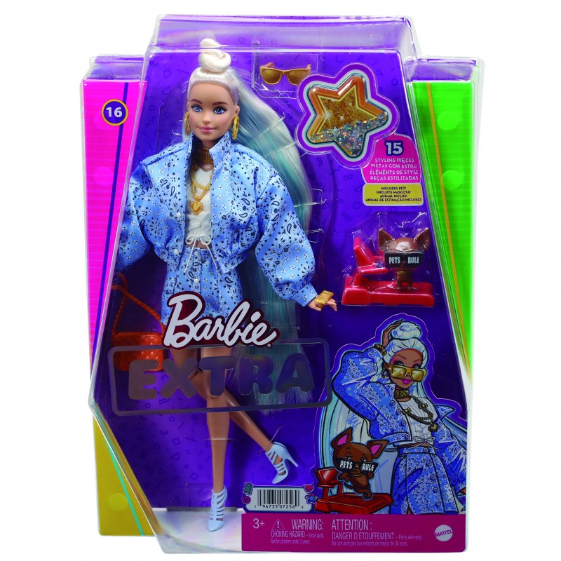 Muñeca barbie extra mattel conjunto estampado bandana