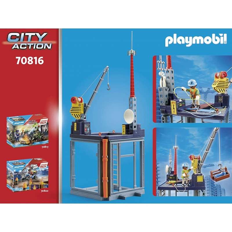 Playmobil starter pack construccion con grua