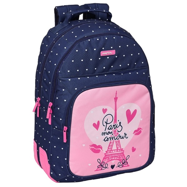 Mochila Doble Adapt.Carro Safta Paris 32X15X42Cm