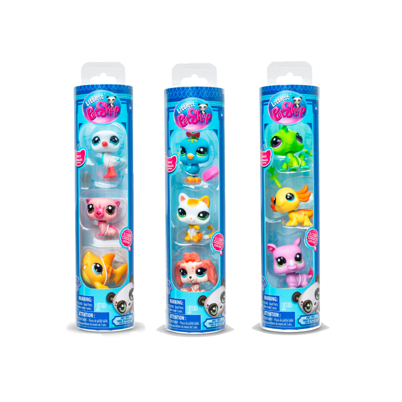 Mascotas little pet shop pack de 3 mascotas - 1 unidad aleatoria