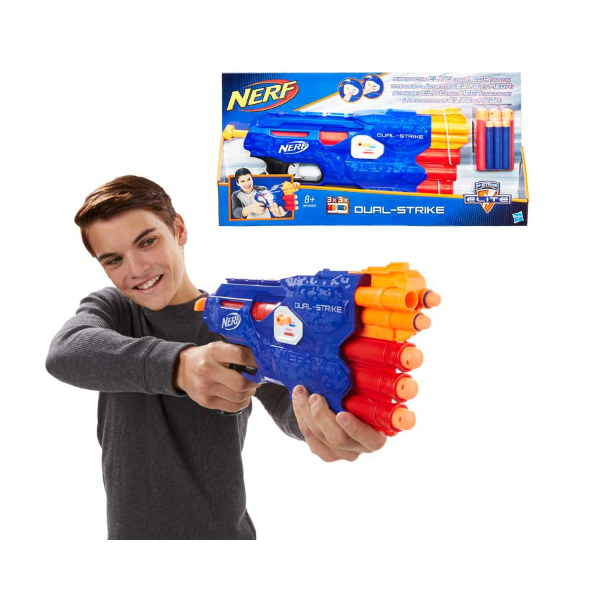 PISTOLA NERF N-STRIKE DUAL-STRIKE 6 BALAS