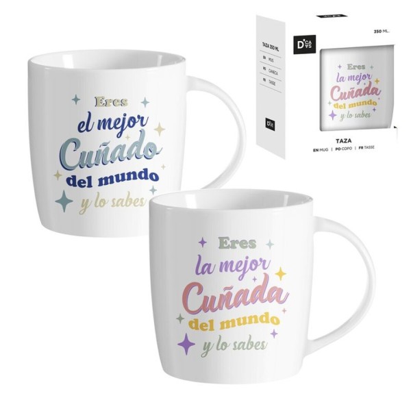 Taza De Ceramica El Mejor Cuñad@s Del Mundo 350Ml