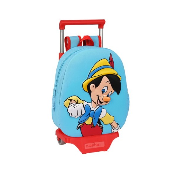 Mochila Con Carro 3D Pinocchio Disney 27x10x32cm