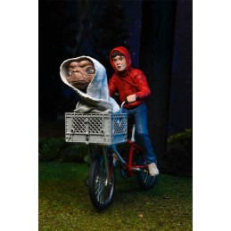 Figura neca e.t. el extraterre elliott y e.t. en bicicleta 40 aniversario 13 cm
